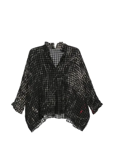 Daniela Gregis Printed Silk Shirt In Black