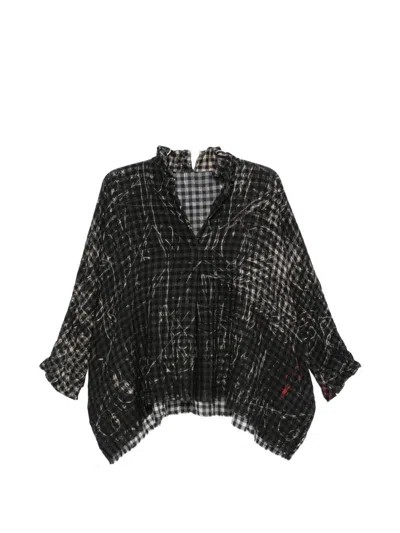 Daniela Gregis Printed Silk Shirt In Black