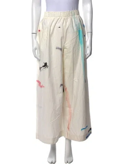 Pre-owned Daniela Gregis Printed Wide Leg Pants In Neutrals