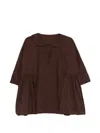 Daniela Gregis Round-ollar Crinkled Blouse In Brown