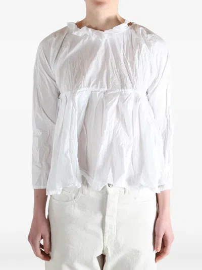 Daniela Gregis Ruffled Cotton Shirt In White