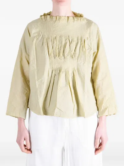 Daniela Gregis Ruffled-neck Blouse In Neutral