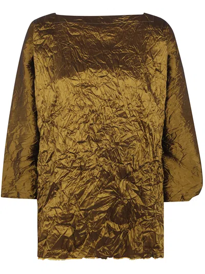 Daniela Gregis Shirt Washed Check Selvedge Bottom In Gold
