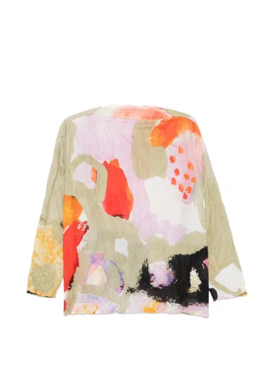 Daniela Gregis Abstract-print Crinkled Blouse In Multi