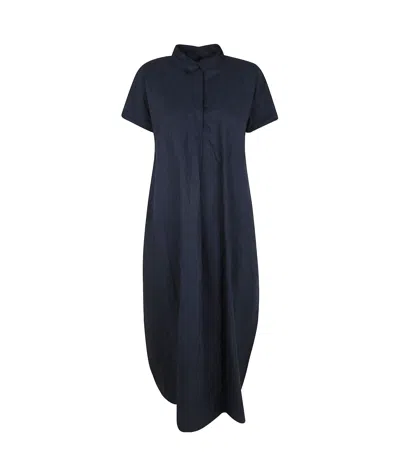Daniela Gregis Short Sleeve Dress In Blue Navy