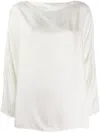 Daniela Gregis Lightweight Long Sleeve Blouse With Boat Neck In Gold
