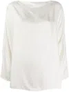 Daniela Gregis Lightweight Long Sleeve Blouse With Boat Neck In White