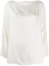 Daniela Gregis Lightweight Long Sleeve Blouse With Boat Neck In White