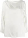 Daniela Gregis Lightweight Long Sleeve Blouse With Boat Neck In White