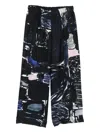 Daniela Gregis Abstract-print Elasticated-waist Trousers In Black