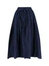 Daniela Gregis Cotton Satin Skirt In Blue