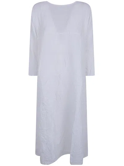 Daniela Gregis Crinkled-finish Boat-neck Dress In White