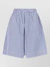Daniela Gregis Straight Shorts Side Pockets Striped Pattern In Blue