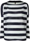 Daniela Gregis Striped Cotton Boat Neck Sweater