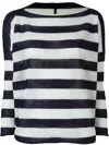 Daniela Gregis Striped Cotton Boat Neck Sweater