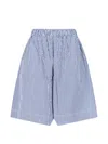 Daniela Gregis Straight Shorts Side Pockets Striped Pattern In Blue