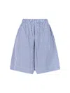 Daniela Gregis Straight Shorts Side Pockets Striped Pattern In Blue