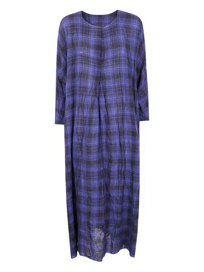 Daniela Gregis Tartan-check Wool Dress In Blue