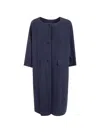 Daniela Gregis Crochet-button Linen Coat In Black