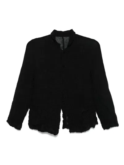 Daniela Gregis Textured Button-front Jacket In Black