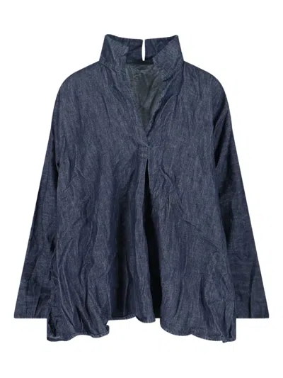 DANIELA GREGIS V-NECK COLLARED BLOUSE