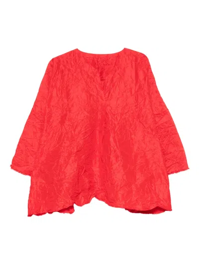Daniela Gregis V-neck Silk Blouse In Red