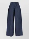 Daniela Gregis Wide Leg Trousers Elastic Waistband In Blue