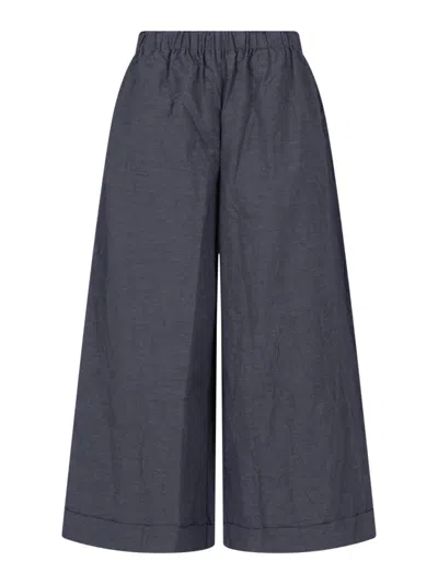 Daniela Gregis Wide-leg Cotton Trousers In Grey