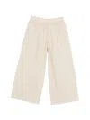 Daniela Gregis Cotton Trousers Elasticated Waistband Lightweight Wide Leg In Neutral