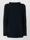 Daniela Gregis Wool Funnel Neck Knit Jumper Long Sleeves In Blue