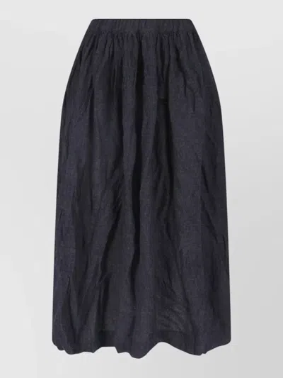 Daniela Gregis Wool Midi Skirt Full Silhouette In Blue
