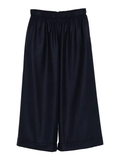 Daniela Gregis Wool Pajama Trousers In Blue