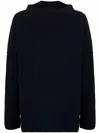 Daniela Gregis Oversized Knit Sweater Mock Neck In Blue