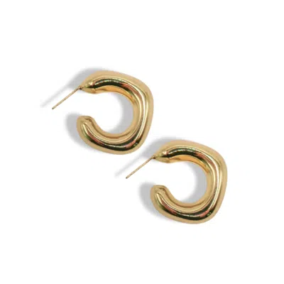 Daniela Janette Women's Gold Molten Hoop Earrings