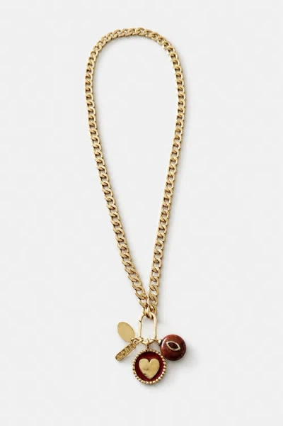 Daniela Millan Jewelry Love Charm Necklace In Gold