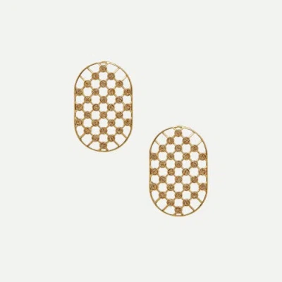 Daniela Millan Jewelry Net Statement Earrings In Gold