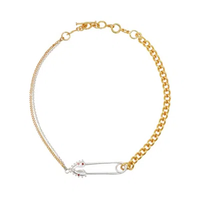 Daniela Salcedo Women's Choker Heart Clip Necklace In Gold & Silver In Multi