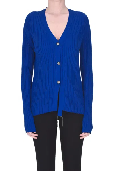 Danielapi Ribbed Knit Cardigan In Electric Blue