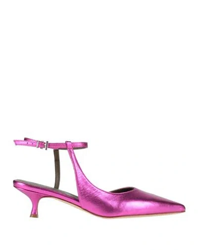 Danielapi Woman Pumps Fuchsia Size 8 Leather In Pink