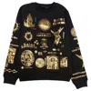 Daniele Alessandrini - Black Sweater K002 Gold Stamps F00100 In Black