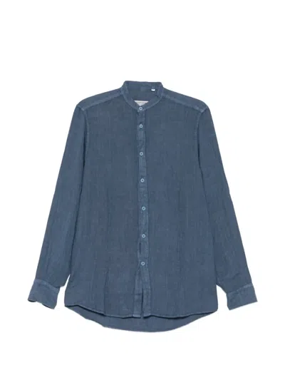 Daniele Alessandrini Band-collar Long-sleeve Shirt In Multi