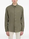 Daniele Alessandrini Basic Linen Shirt In Green