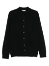Daniele Alessandrini Button-up Black Sweater With Classic Collar In Black