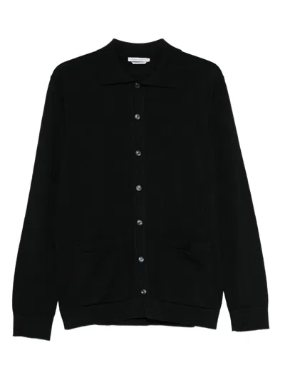 DANIELE ALESSANDRINI Black cardigan with collar DANIELE ALESSANDRINI