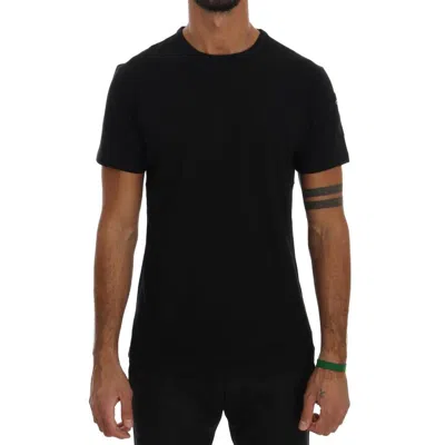 Daniele Alessandrini Black Cotton T-shirt In Blue
