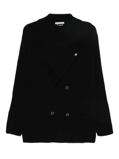 DANIELE ALESSANDRINI BLACK DOUBLE-BREASTED WOOL JACKET DANIELE ALESSANDRINI