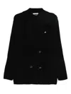 Daniele Alessandrini Black Double-breasted Wool Jacket In Multi
