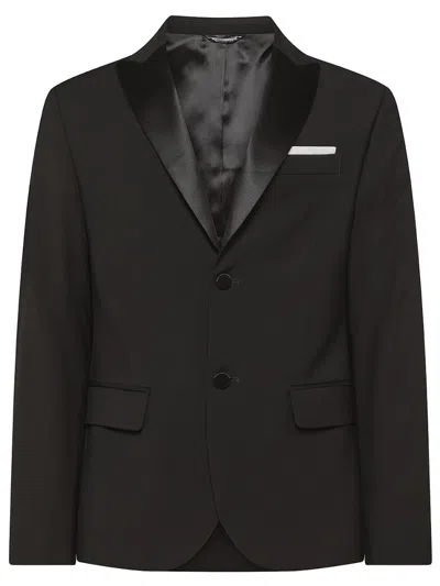 DANIELE ALESSANDRINI BLACK SINGLE BREASTED BLAZER
