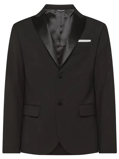 DANIELE ALESSANDRINI DANIELE ALESSANDRINI BLACK SINGLE-BREASTED BLAZER
