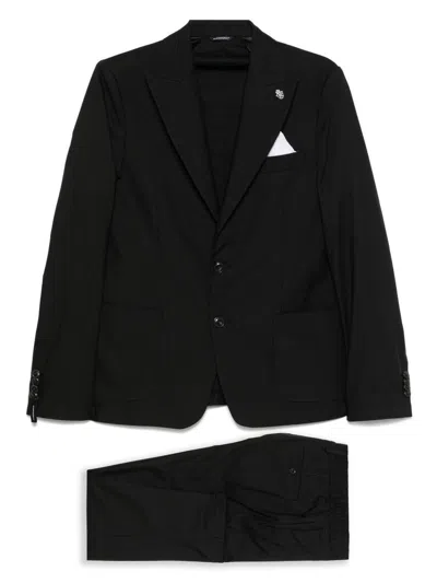 DANIELE ALESSANDRINI BLACK SINGLE BREASTED SUIT